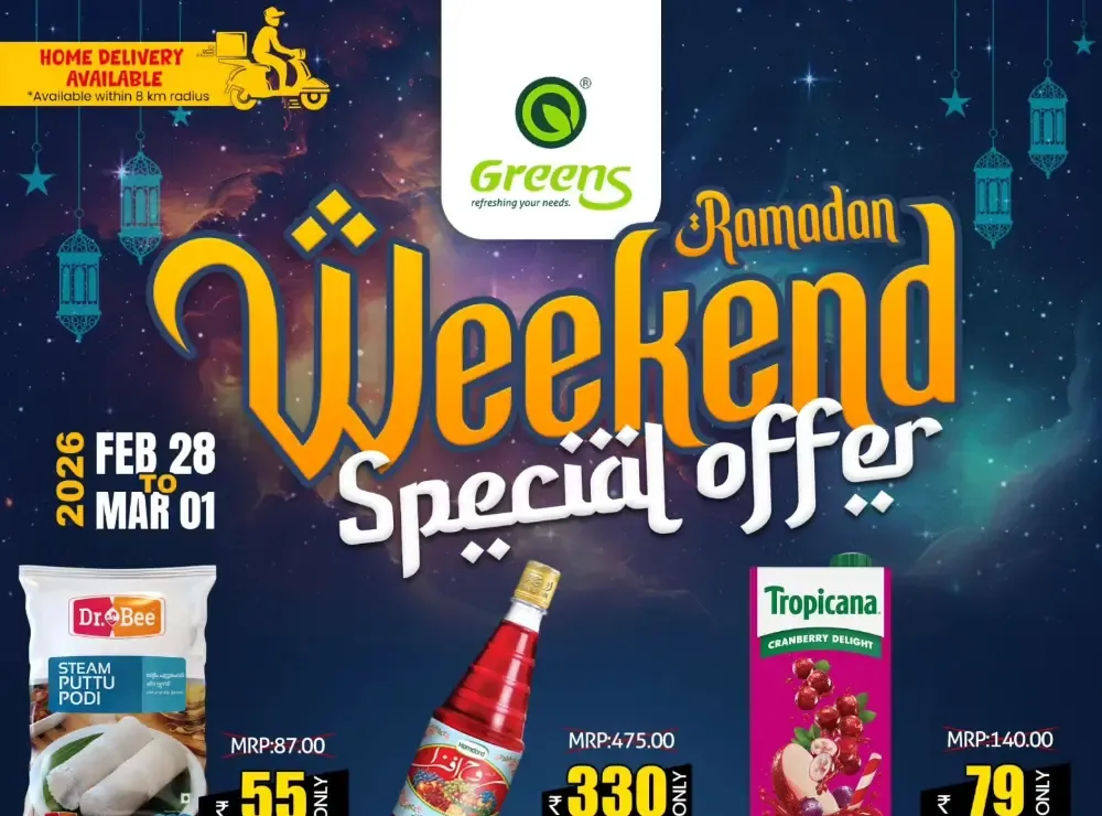 Ramadan Weekend Special Offer | Greens Hypermarket Kannur & Thalassery | Valid Feb 28 - Mar 01 flyer cover