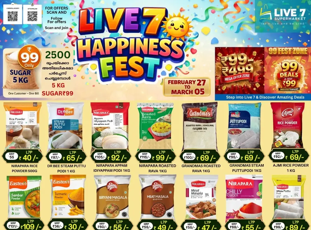Live 7 Happiness Fest: Massive Deals Until Mar 5 flyer cover