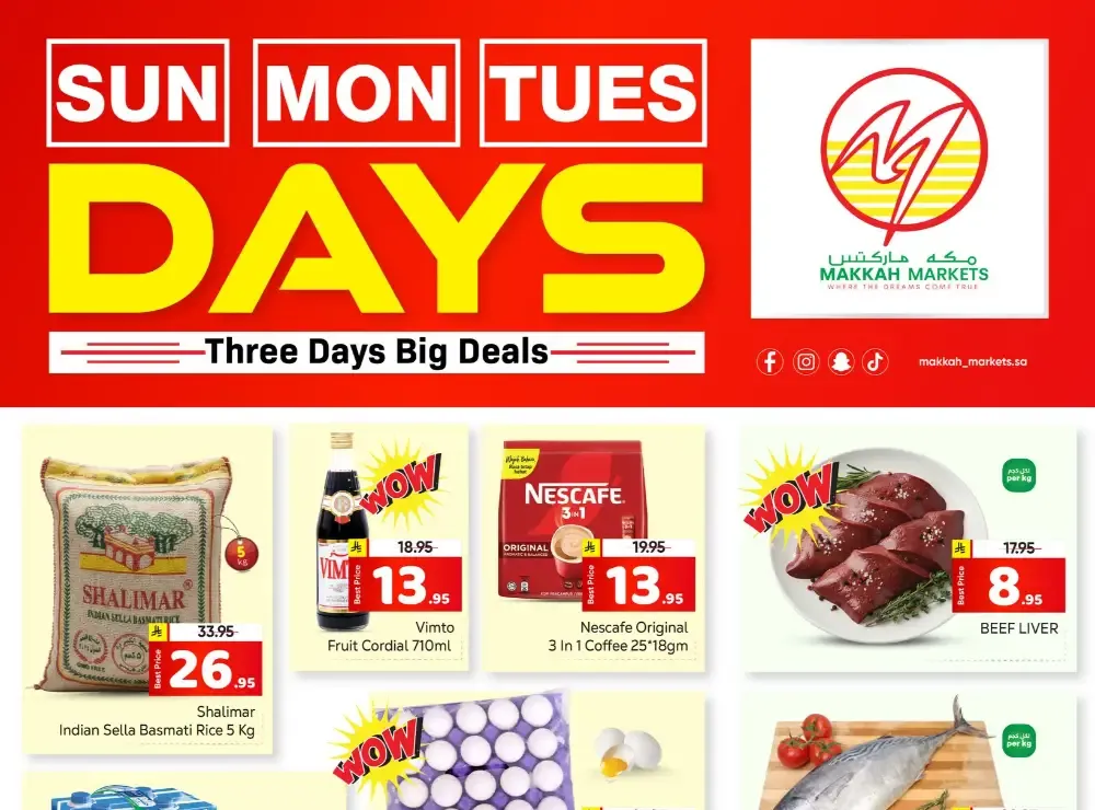 Makkah Markets Riyadh Three Day Deals Ends Tuesday flyer cover