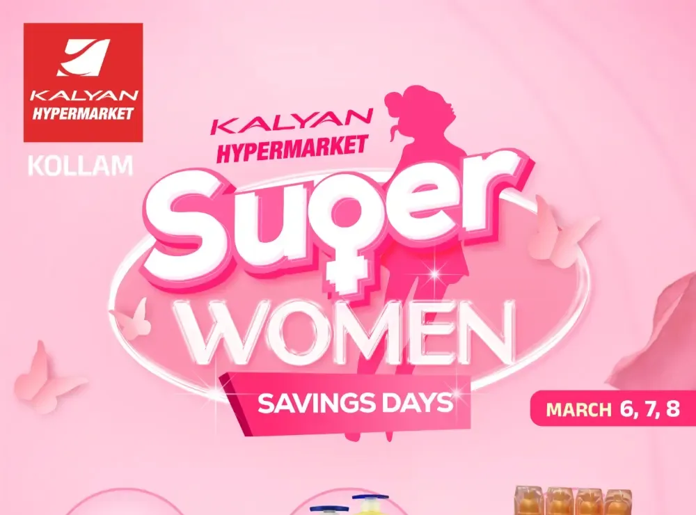 Super Women Savings Days | Kalyan Hypermarket Chinnakada, Kollam | Offers Valid March 6-8 flyer cover