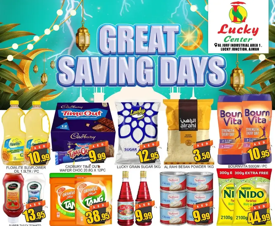 Great Saving Days | Lucky Center Ajman | Al Jurf | Ends 11 Mar 2026 flyer cover