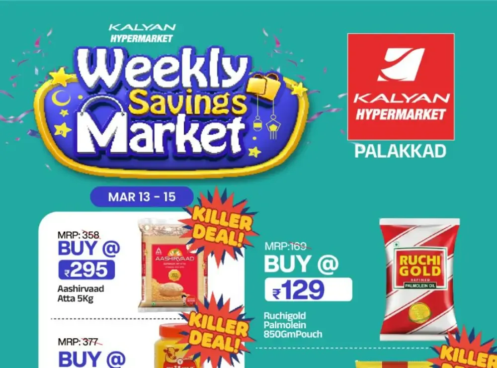Weekly Savings Market: Kalyan Hypermarket Palakkad | Offers End Mar 15 flyer cover