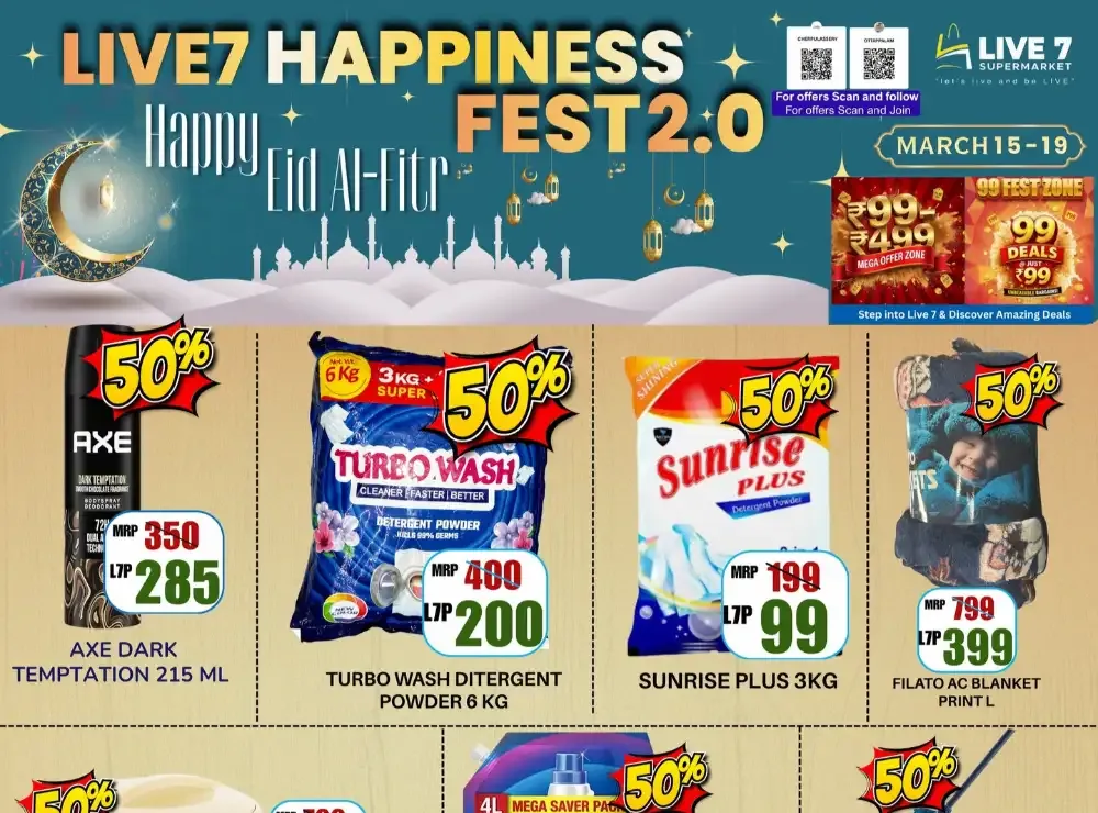 Live7 Supermarket Ottappalam Eid Al-Fitr Deals | Ends 19 Mar flyer cover
