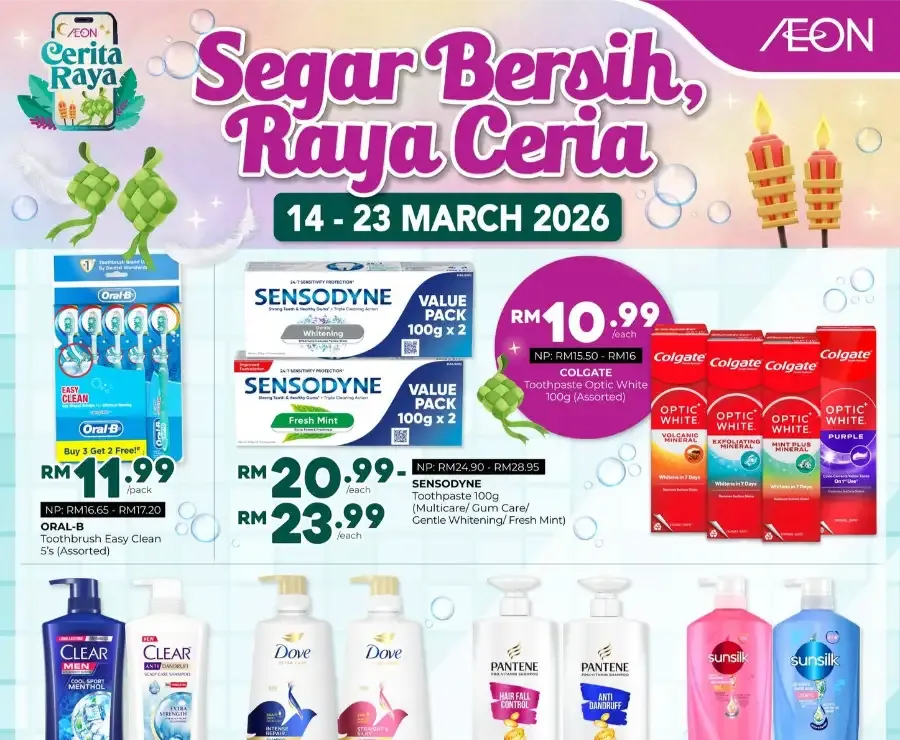 Raya Personal Care Deals | AEON Retail Malaysia | Ends 23 March flyer cover