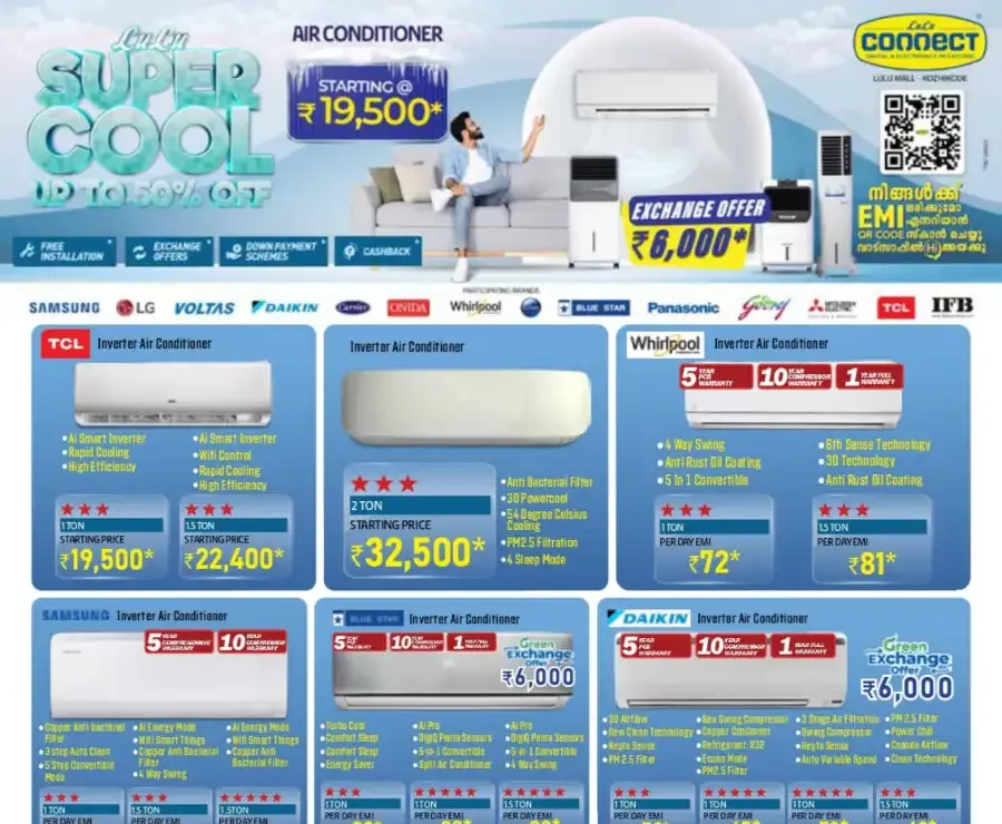 Lulu Connect Calicut AC & Electronics Offers | Ends Sunday flyer cover