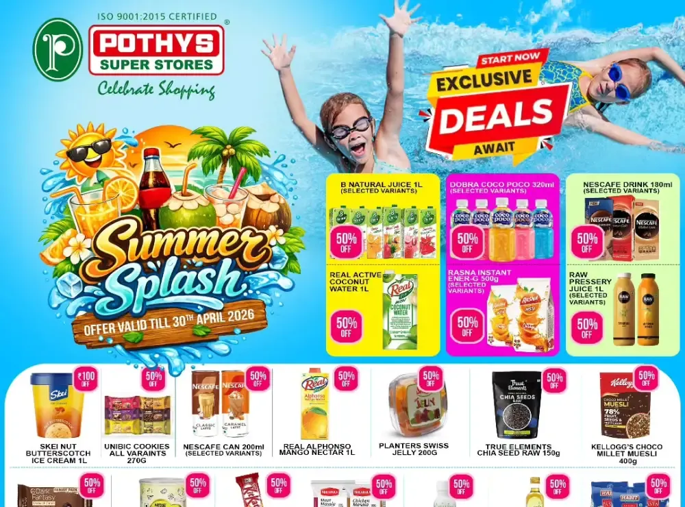 Pothys Super Stores Summer Splash Offer | Ends 30th April flyer cover
