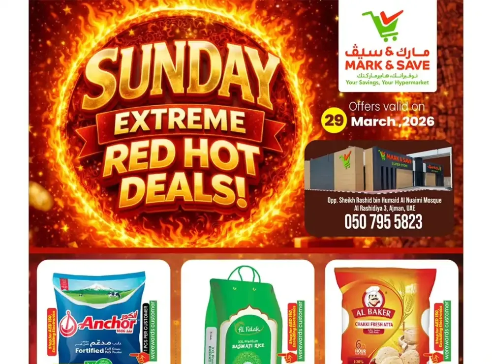 Mark & Save Al Rashidiya Red Hot Deals | Ends Sunday flyer cover