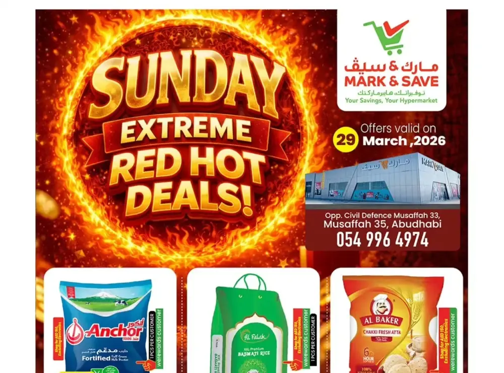 Mark & Save Musaffah Red Hot Deals | Ends Sunday flyer cover