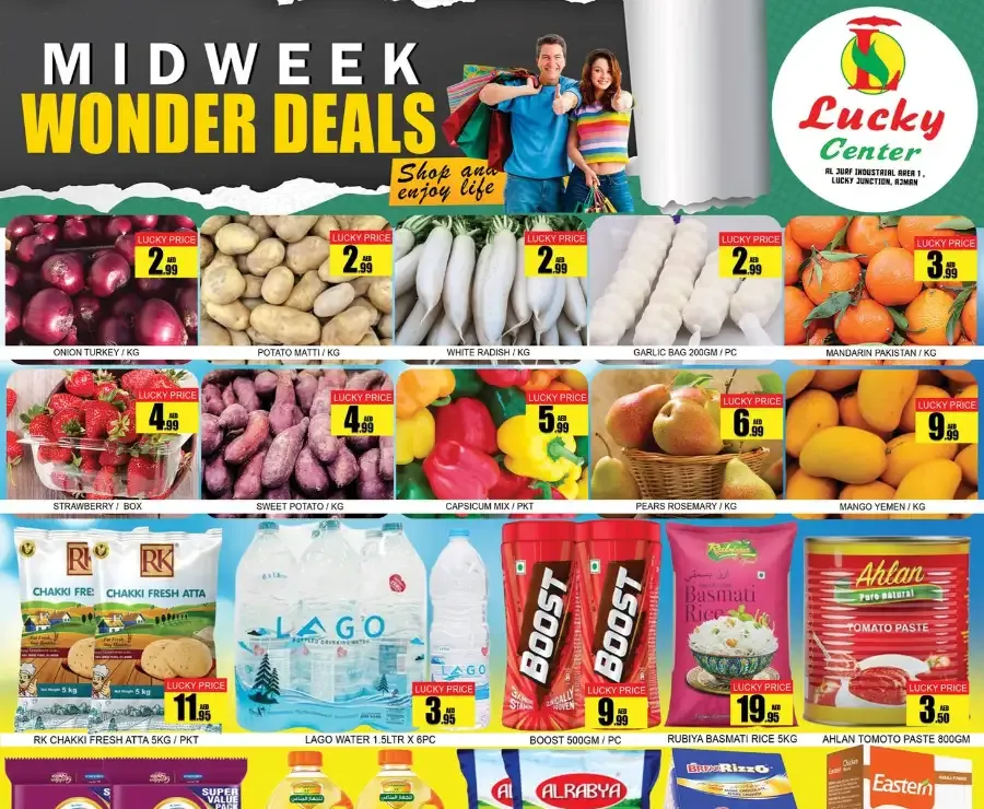 Lucky Center Ajman - Midweek Wonder Deals | Offers in Al Jurf flyer cover