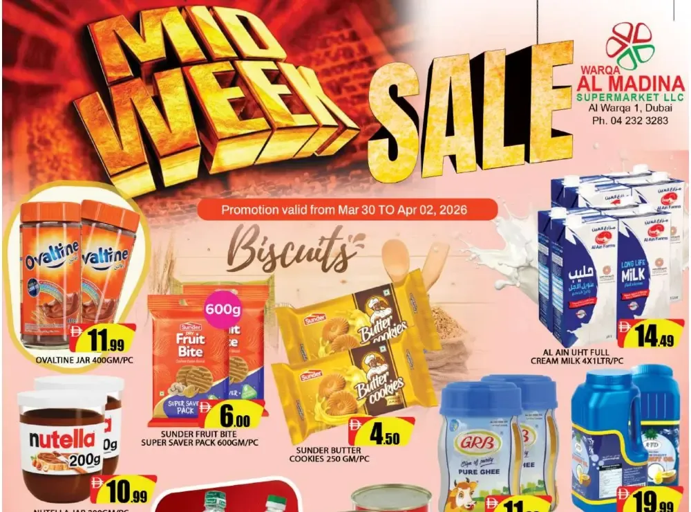 Warqa Al Madina Dubai Mid-Week Sale | Ends Apr 02 flyer cover