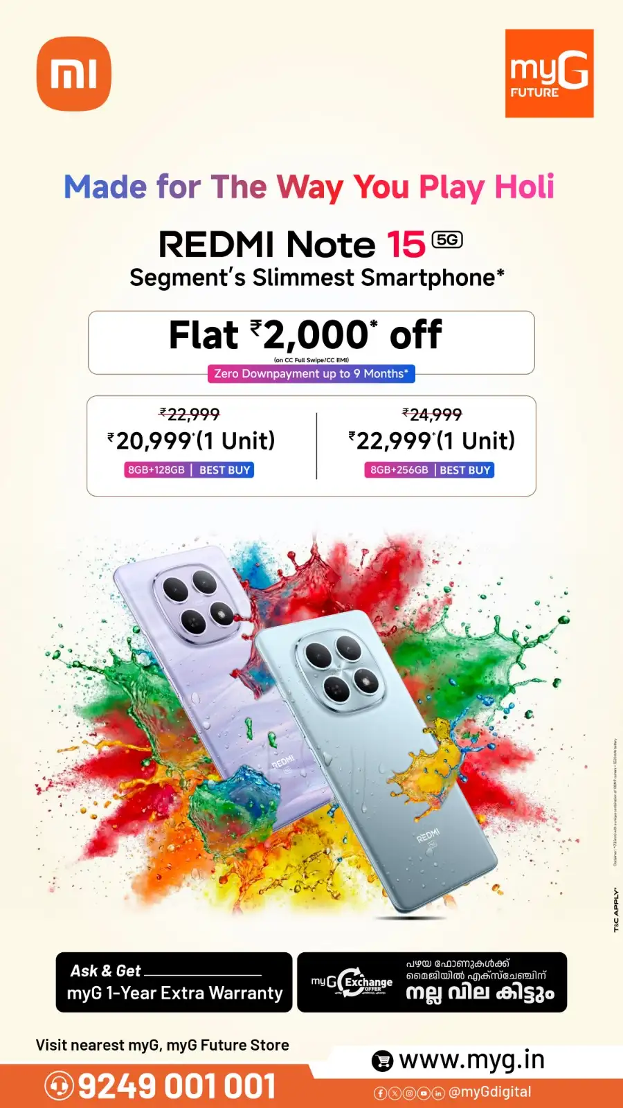 Redmi Note 15 Holi Offer | myG Future Kochi | Ends March 8 page 3
