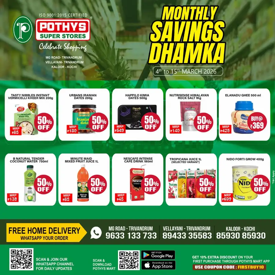Monthly Savings Dhamka | Pothys Super Stores Trivandrum & Kochi | Ends 15th March page 2
