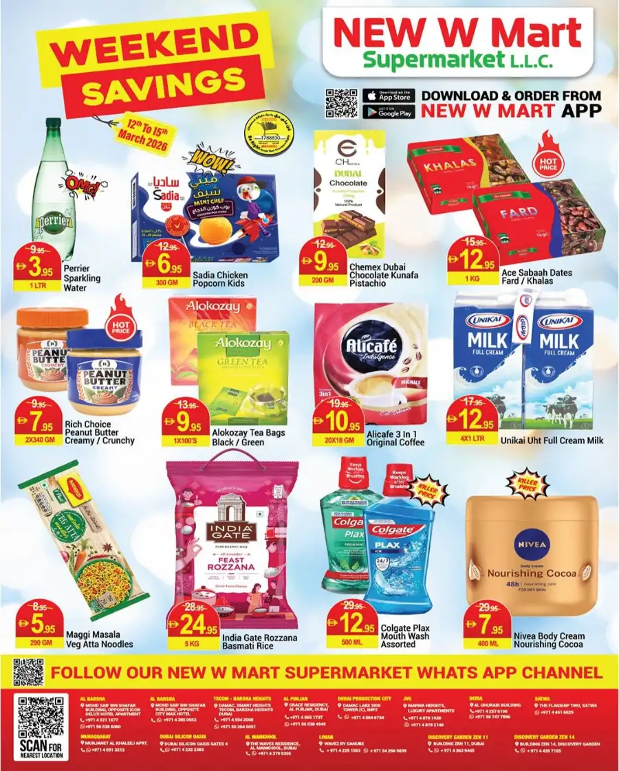 New W Mart Supermarket Dubai - Weekend Savings March 12-15 | Best Grocery Deals page 1