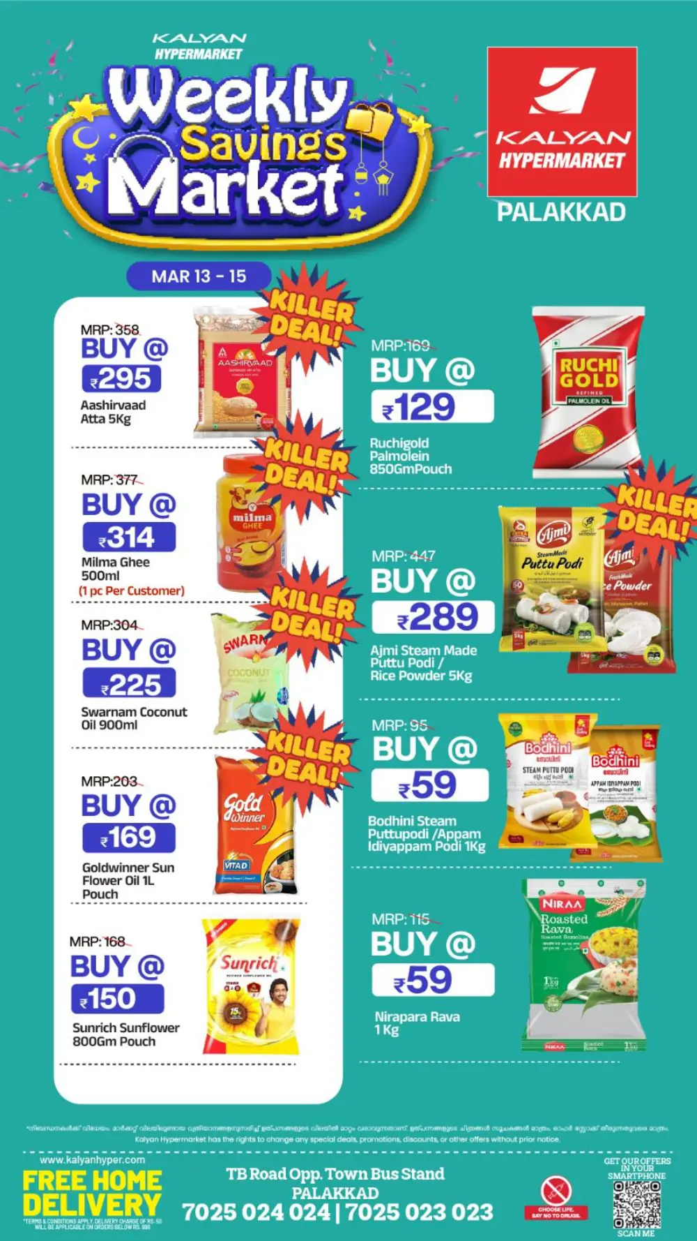 Weekly Savings Market: Kalyan Hypermarket Palakkad | Offers End Mar 15 page 1