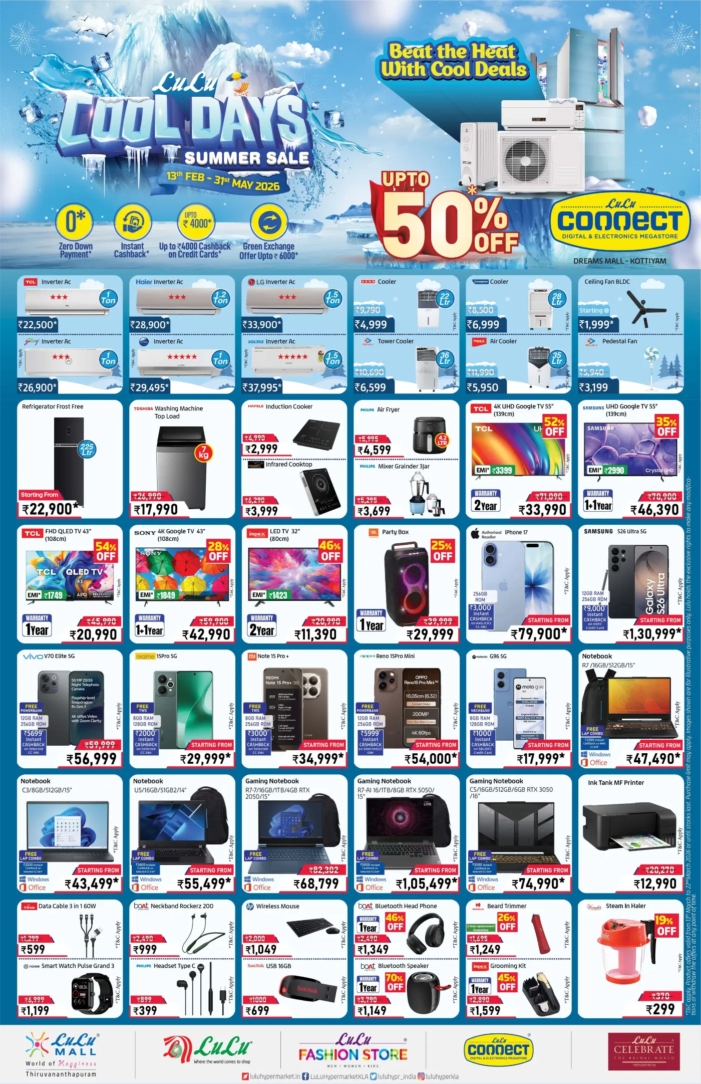 LuLu Connect Kottiyam: Summer Sale Up to 50% Off | Ends Mar 22 page 1
