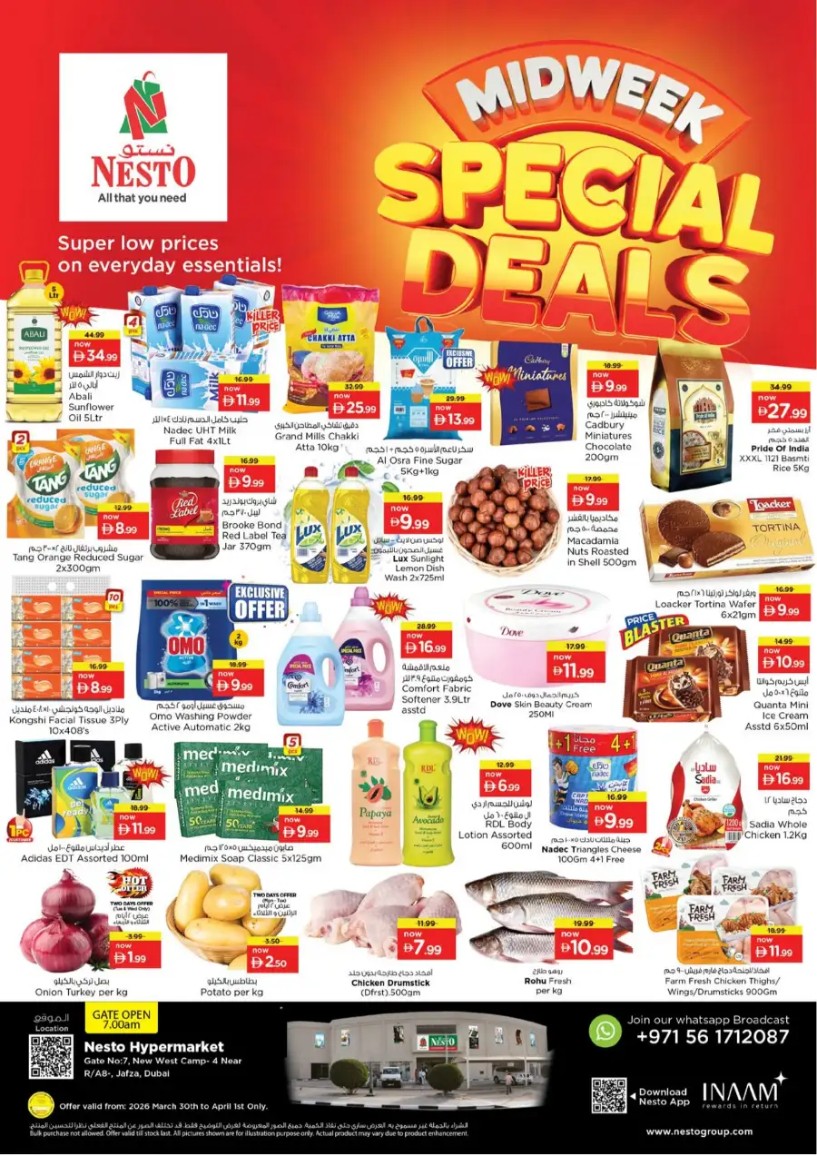 Nesto Jafza Dubai Midweek Special Deals – Grocery Offers March 30 to April 1 page 1