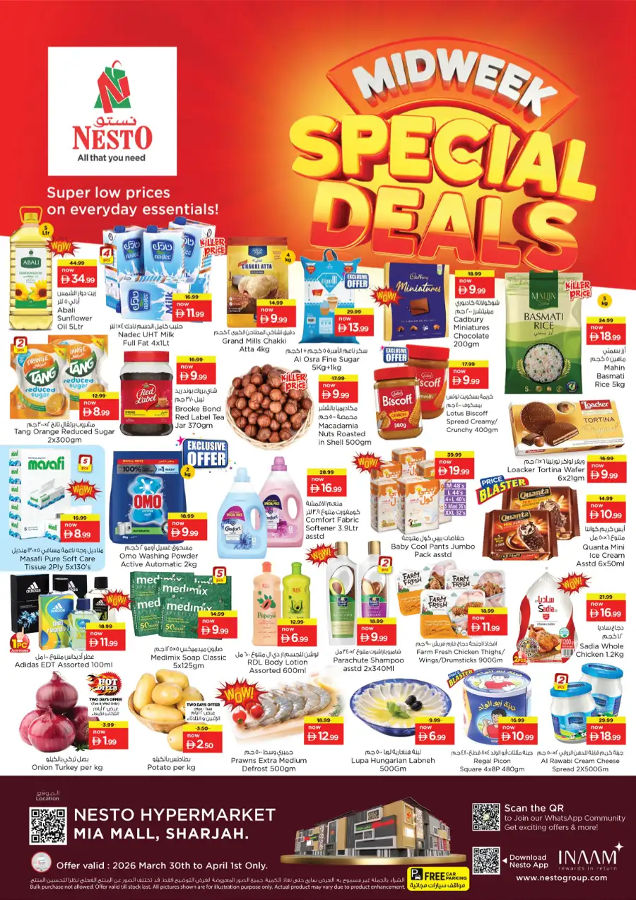 Nesto Sharjah Mia Mall Midweek Special Deals - March 30 to April 1 page 1
